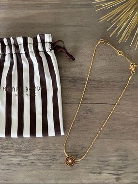 henri bendel Gold Floral Medallion Necklace